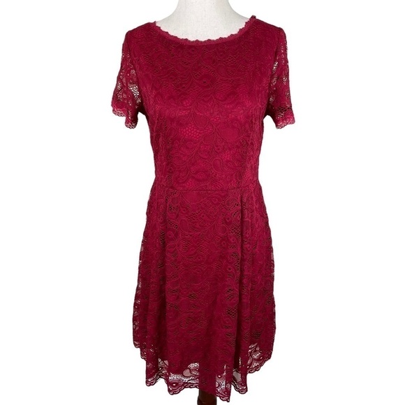 Lulus Red Lace Dress - Picture 1 of 12